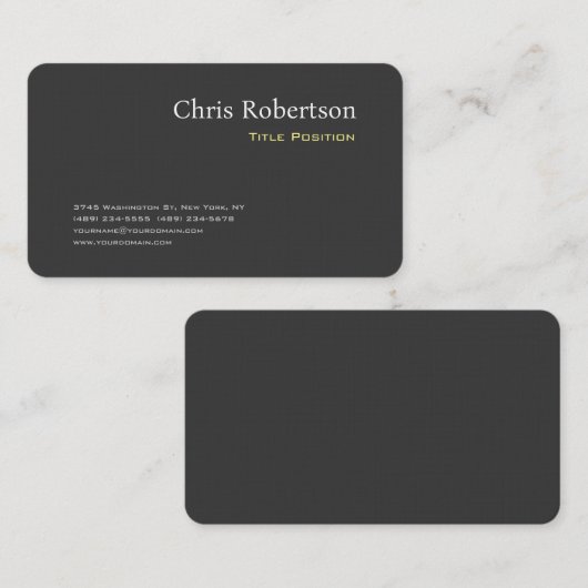 魅力的なグレーイエローシックモダンシャープ 名刺 (正面/裏面)