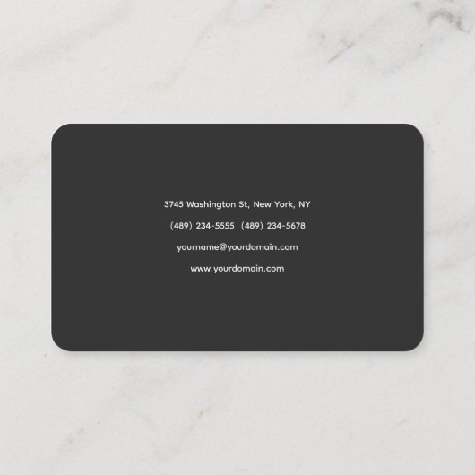 魅力的なグレークラシカルミニマル 名刺 (裏面)