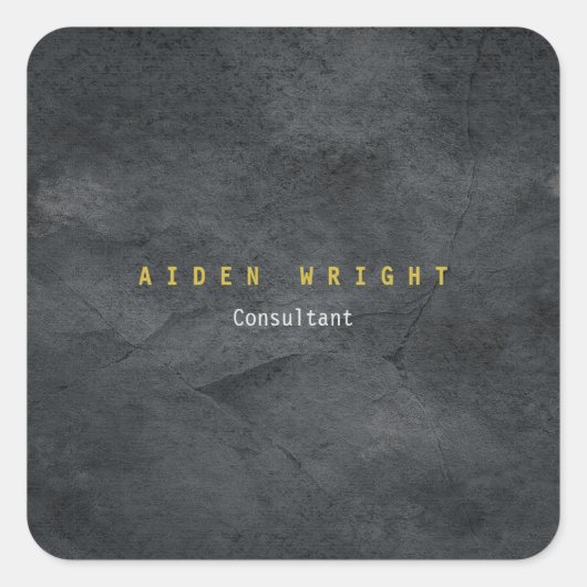 魅力的なグレーゴールドカラーのモダンミニマリスト スクエアシール (正面)