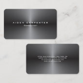 魅力的なグレーメタリックモダンミニマスタイリッシュリスト 名刺 (正面/裏面)
