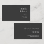 魅力的なグレー実在エステートエージェントの名刺 名刺 (正面/裏面)