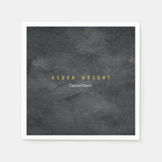 魅力的なグレー金ゴールドカラーモダンミニマリスト スタンダードカクテルナプキン (正面)