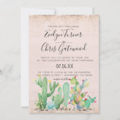 魅力的なサボテンのフェスタの結婚式招待状 招待状 (正面)