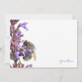 魅力的なサンキューカードと花（昆虫）マルハナバチ サンキューカード (裏面)