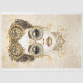 魅力的なシックなスチームパンク女性金ゴールドQ1デコページ 薄葉紙 (正面)