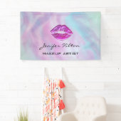 魅力的なシックモダンホログラフィックレインボーリップ 横断幕 (インサイチュ)