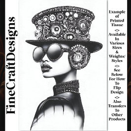 魅力的なシックSteampunk女性AC7デコページ 薄葉紙