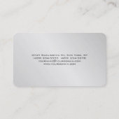 魅力的なシルバーグレイスタイリッシュミニマモダンリスト 名刺 (裏面)