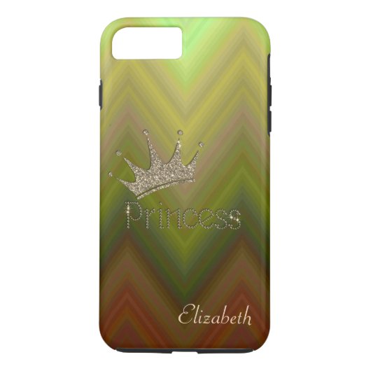 魅力的なジグザグ ティアラ プリンセス ゴールドラメ Case-Mate iPhoneケース (裏面)