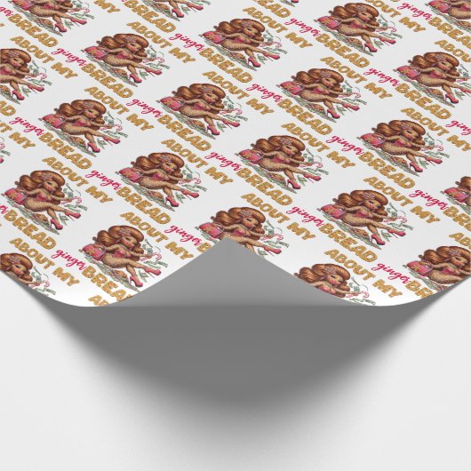 魅力的なジンジャーブレッドの女のおもしろいクリスマス ラッピングペーパー (角)