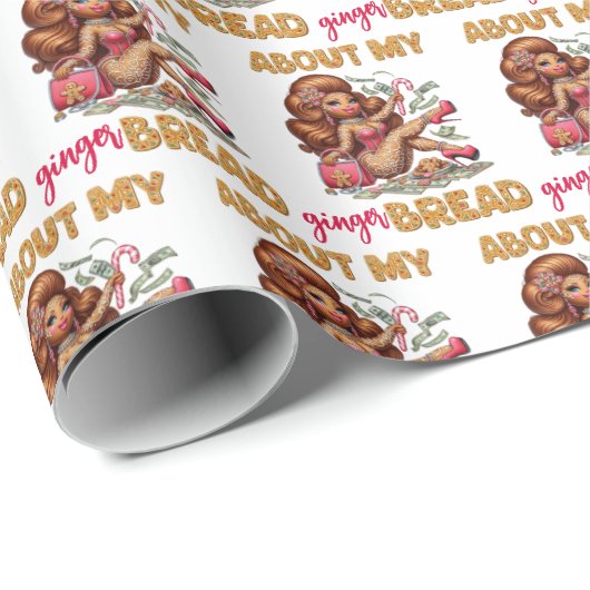 魅力的なジンジャーブレッドの女のおもしろいクリスマス ラッピングペーパー (ロールコーナー)