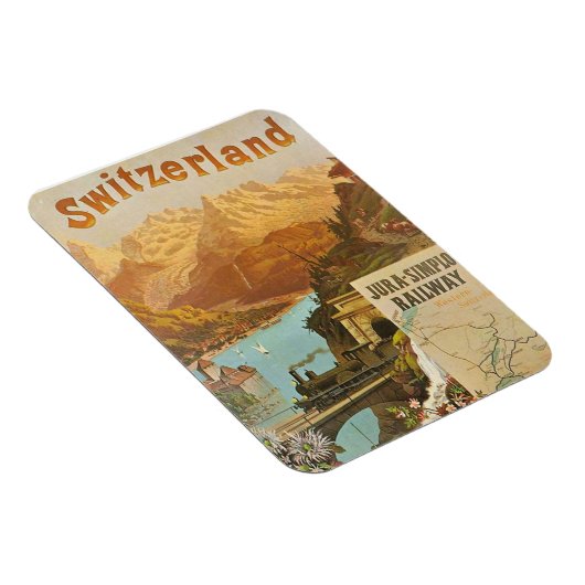 魅力的なスイスのランドスケープジュラsimplon鉄道 マグネット (右側)