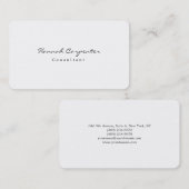 魅力的なスタイリッシュシンプルホワイトミニマリスト 名刺 (正面/裏面)