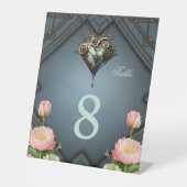 魅力的なスチームパンクハート 台座サイン (正面)