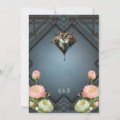 魅力的なスチームパンクハート 招待状 (裏面)