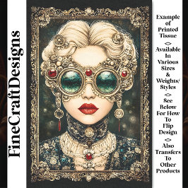 魅力的なステームパンク女華美性， BY8 Decopage 薄葉紙
