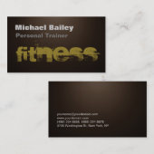 魅力的なセピアブラウンカラーパーソナルトレーナー 名刺 (正面/裏面)
