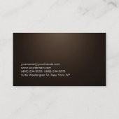 魅力的なセピアブラウンカラーパーソナルトレーナー 名刺 (裏面)