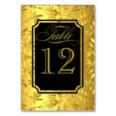 魅力的なタケは金ゴールドホイルが第|金ゴールドを台に置くのを去ります テーブルナンバー (裏面)