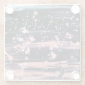 魅力的なダークグレーピンクのスポットライト ガラスコースター (裏面)