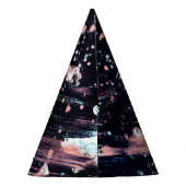 魅力的なダークグレーピンクのスポットライト パーティーハット (裏面)