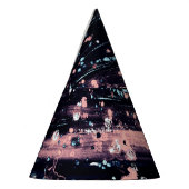 魅力的なダークグレーピンクのスポットライト パーティーハット (左)