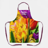 魅力的なチューリップの花 エプロン (正面)