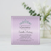 魅力的なティアラのキンセアニェラのお祝いの招待状 招待状 (スタンド正面)