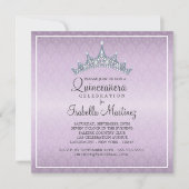 魅力的なティアラのキンセアニェラのお祝いの招待状 招待状 (正面)