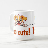 魅力的なテキストの漫画の子犬 コーヒーマグカップ (正面左)