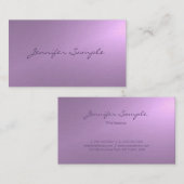 魅力的なデザインのエレガントな紫色のエリートの平野の贅沢 名刺 (正面/裏面)