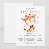 魅力的なデジタルキリン赤ちゃんシャワー 招待状 (正面/裏面)