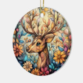 魅力的なトナカイのクリスマスカスタマイズ可能なセラミック セラミックオーナメント (左)