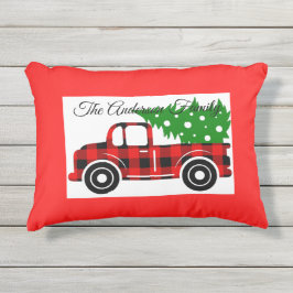 魅力的なトレンディーミニマルなスコットランドの赤トラック アウトドアクッション