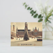 魅力的なドイツのクリスマスデザイン – 懐かしい シーズンポストカード (スタンド正面)