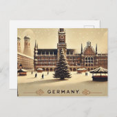 魅力的なドイツのクリスマスデザイン – 懐かしい シーズンポストカード (正面/裏面)