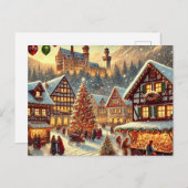 魅力的なドイツのクリスマスデザイン – 懐かしい シーズンポストカード (正面/裏面)