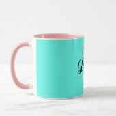 魅力的なナースシリンジ医療かわいいおもしろいピンクティール（緑がかった色） マグカップ (左)
