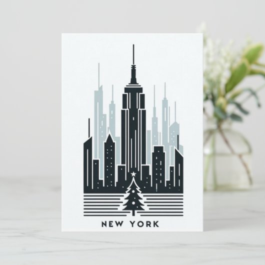 魅力的なニューヨークのクリスマスポストカード シーズンカード (スタンド正面)