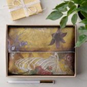 魅力的なハロウィーンの切り離し紙:暗い花模様 薄葉紙 (ギフト)