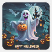 魅力的なハロウィーンデザインが伝わる。 スクエアシール (正面)
