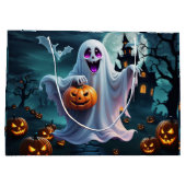 魅力的なハロウィーンデザインが伝わる。 ラージペーパーバッグ (裏面)