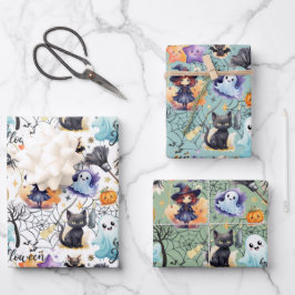 魅力的なハロウィーン混合カラー – ギフトラップシート ラッピングペーパーシート