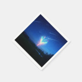魅力的なハート形の《写真》ぼけ味夜空の背景 スタンダードカクテルナプキン (角)