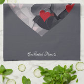 魅力的なハート キッチンタオル (折り畳み)