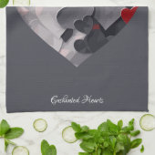 魅力的なハート キッチンタオル (折り畳み)