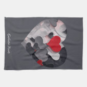 魅力的なハート キッチンタオル (横)