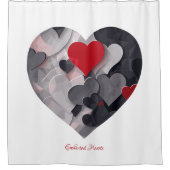 魅力的なハート シャワーカーテン (正面)