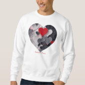 魅力的なハート スウェットシャツ (正面)