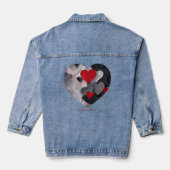 魅力的なハート デニムジャケット (裏面)